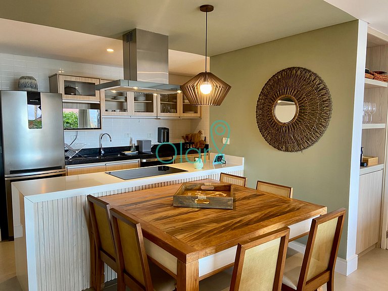 Casa pé na areia em condomínio com 4 suítes e piscina privat