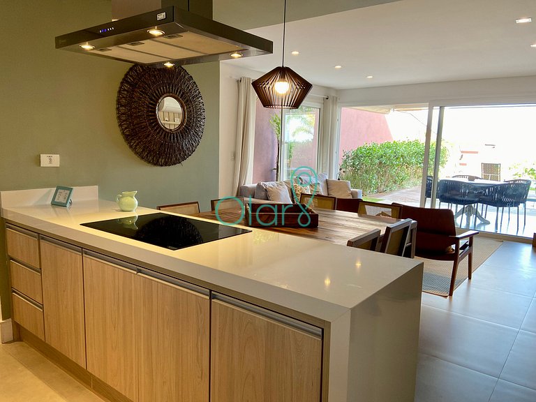 Casa pé na areia em condomínio com 4 suítes e piscina privat