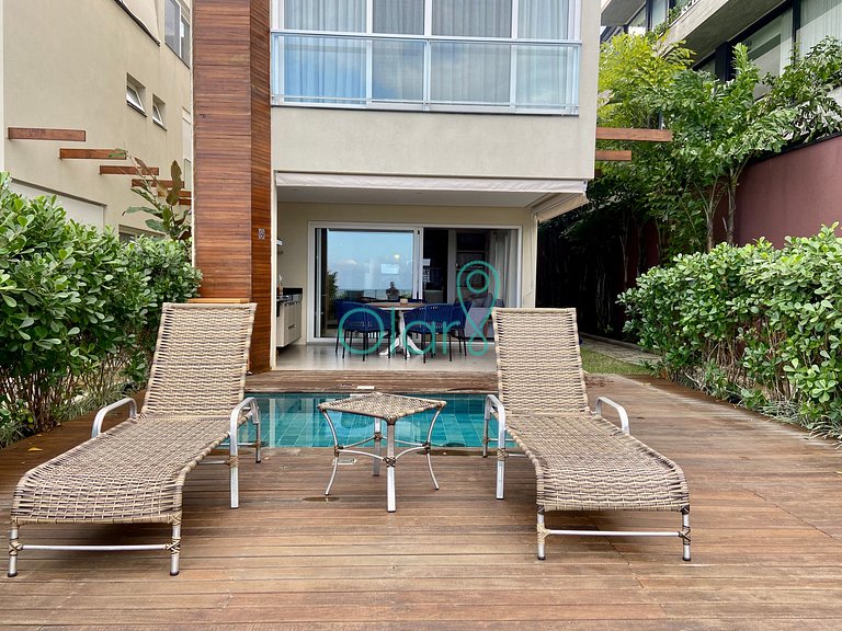 Casa pé na areia em condomínio com 4 suítes e piscina privat