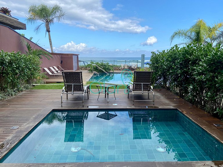 Casa pé na areia em condomínio com 4 suítes e piscina privat