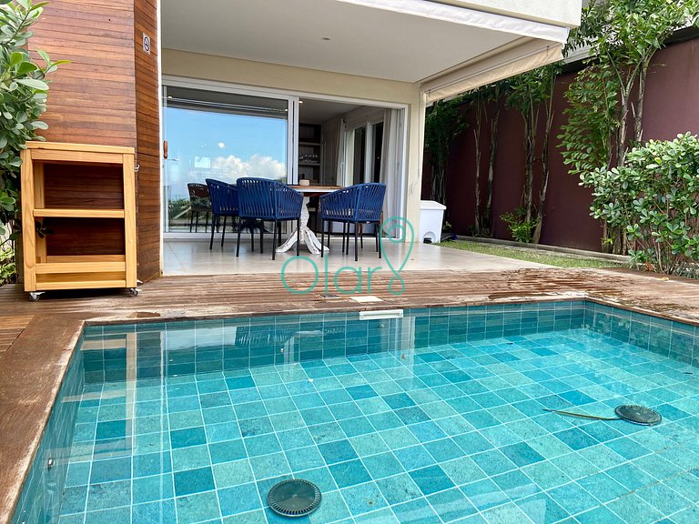 Casa pé na areia em condomínio com 4 suítes e piscina privat