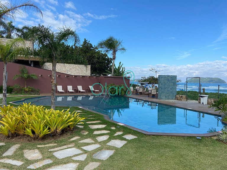 Casa pé na areia em condomínio com 4 suítes e piscina privat