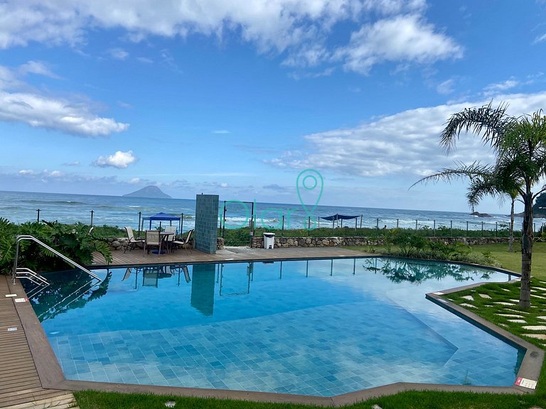 Casa pé na areia em condomínio com 4 suítes e piscina privat