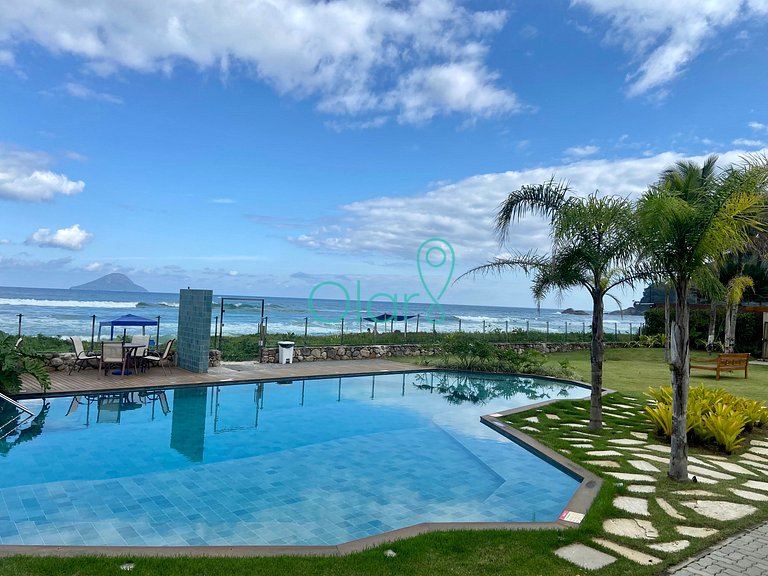 Casa pé na areia em condomínio com 4 suítes e piscina privat