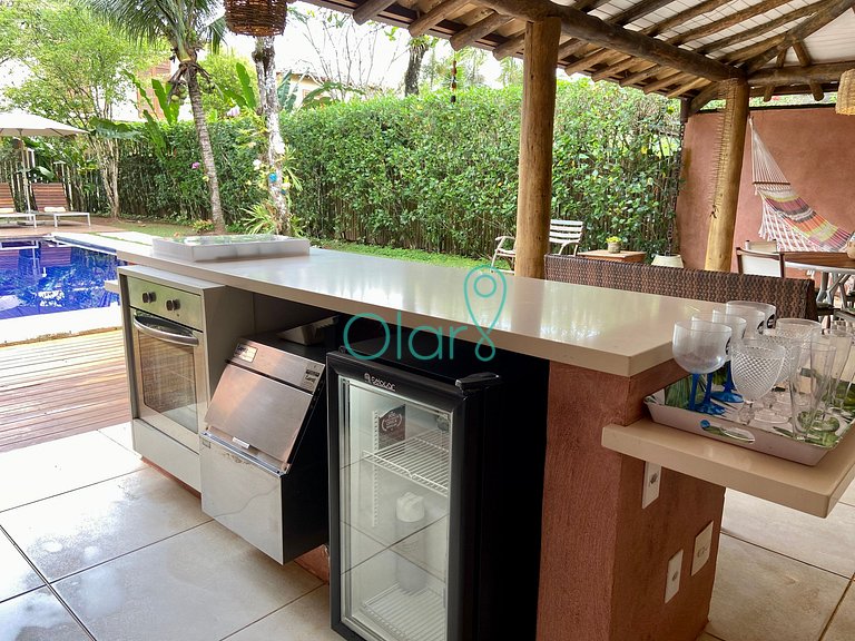 Casa pé na areia em condomínio com 4 suítes na Barra do Una