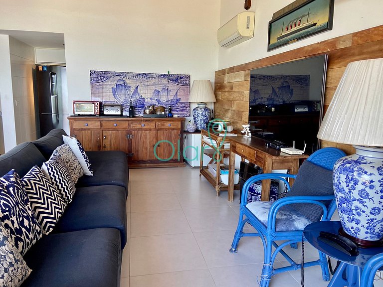 Casa de condomínio com 4 suítes à beira mar com vista panorâ